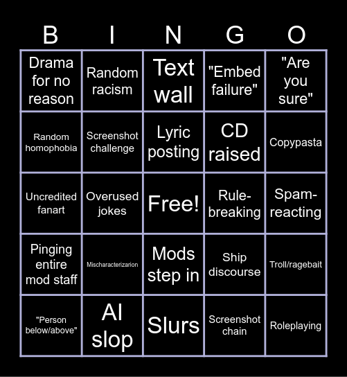 Funtalk Bingo Card