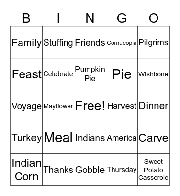 November Bingo Card