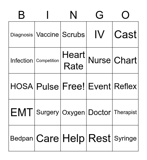 HOSA Bingo Card
