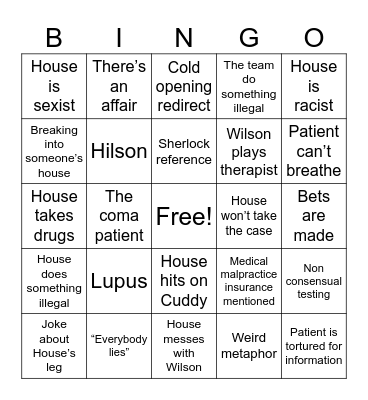 House Bingo Card