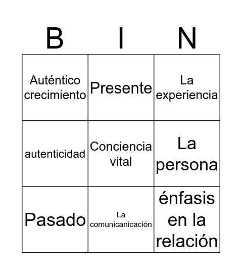 Modelos para la planeación Bingo Card