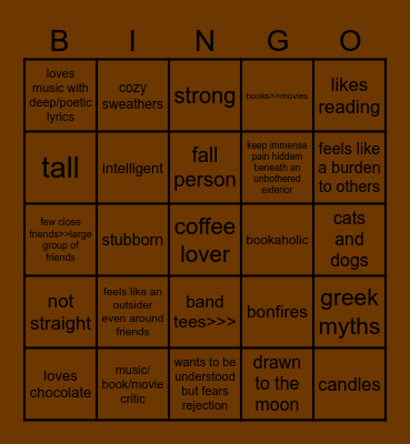 Allie's Bingo Card