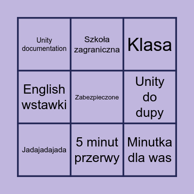 Unity BINGO Card