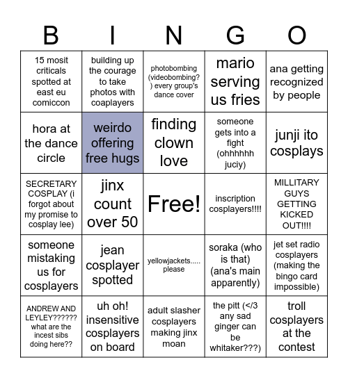 comiccon bingo spring 2025 Bingo Card