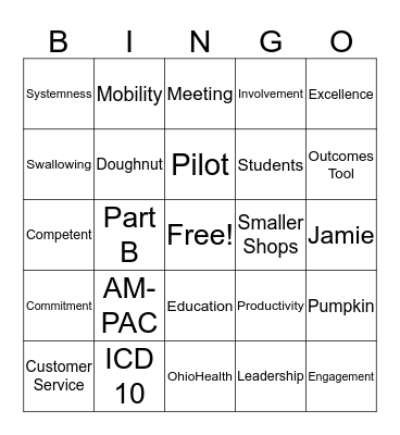 Meeting Bingo Card