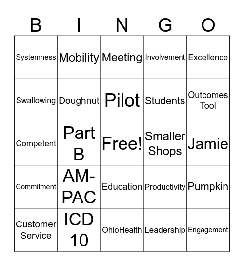 Meeting Bingo Card