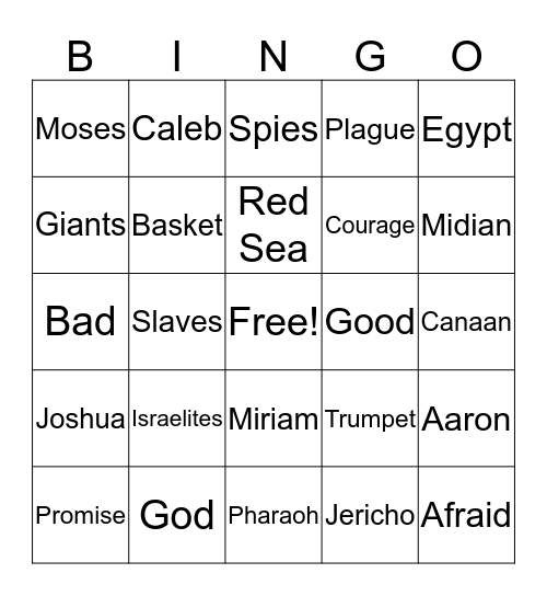 Courageous Bingo Card