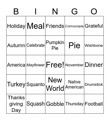 November Bingo Card