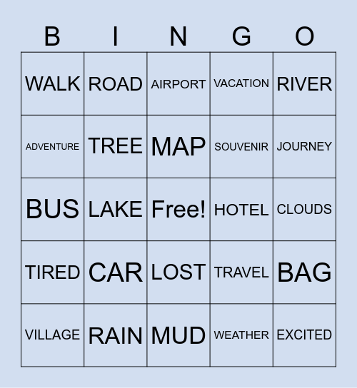 MY JOURNEY Bingo Card