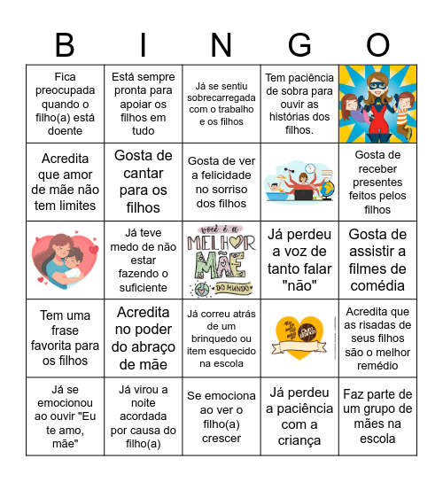 Bingo das Mães Bingo Card