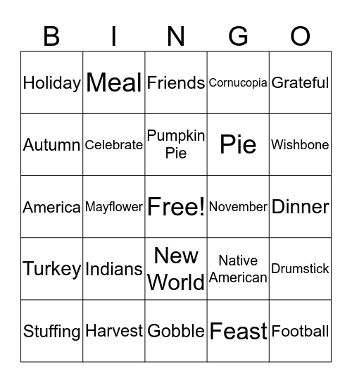 November Bingo Card