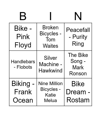 Bike Bingo! Bingo Card