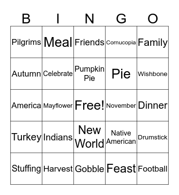 November Bingo Card