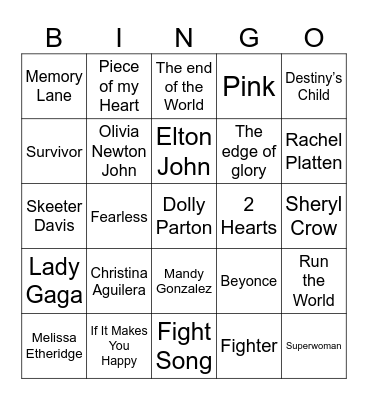 Project Pink Bingo Card