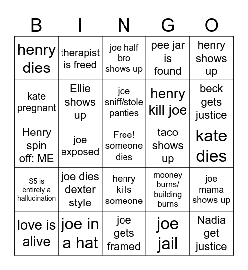 YOU BINGOOO Bingo Card