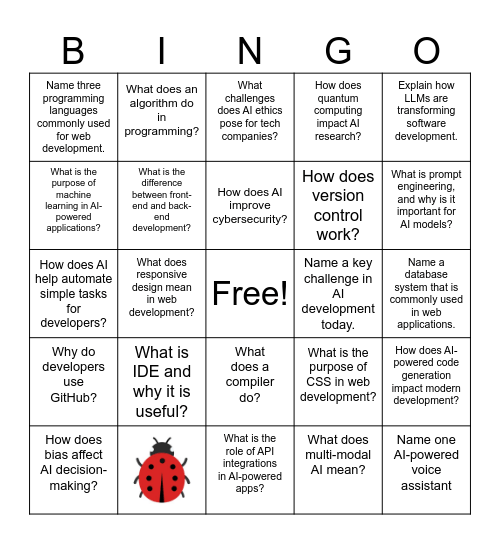Ice Breaker Bingo Card