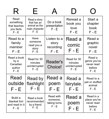 Home Reading Bingo! MAY 2025 Bingo Card