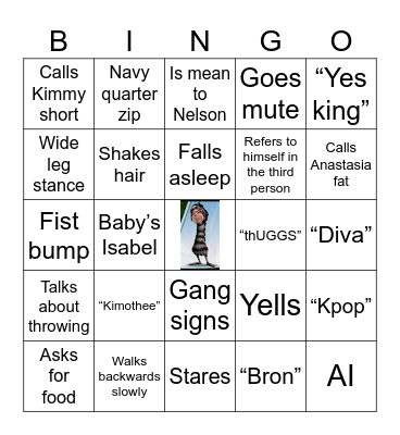 Wil Yang Bingo Card