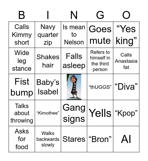 Wil Yang Bingo Card