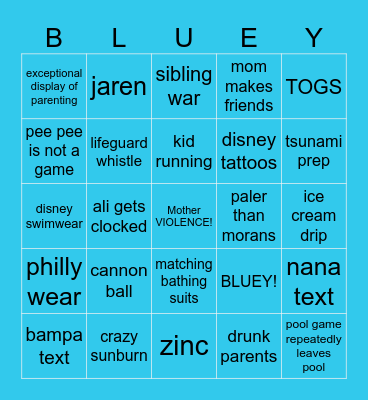 Disney Bingo Card
