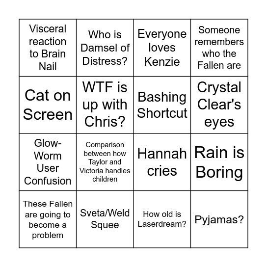 BBBC WARD ARC 2 Bingo Card