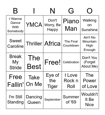 MUSIC BINGO Card