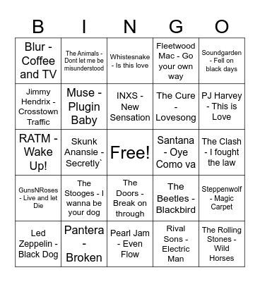 The Rock Song Muller&Polezhaeva edition Bingo Card