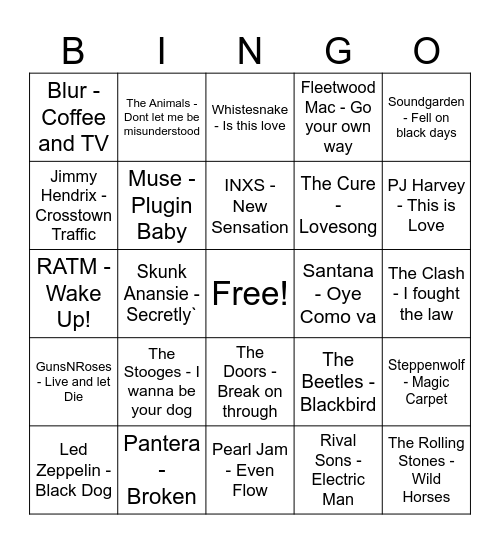 The Rock Song Muller&Polezhaeva edition Bingo Card