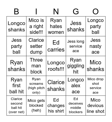 EGu Bingo Party Bingo Card