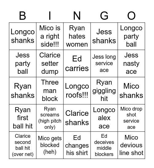 EGu Bingo Party Bingo Card