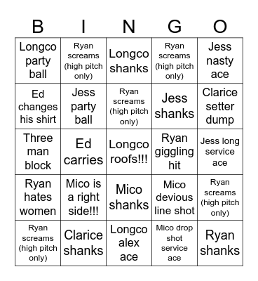 EGu Bingo Party Bingo Card