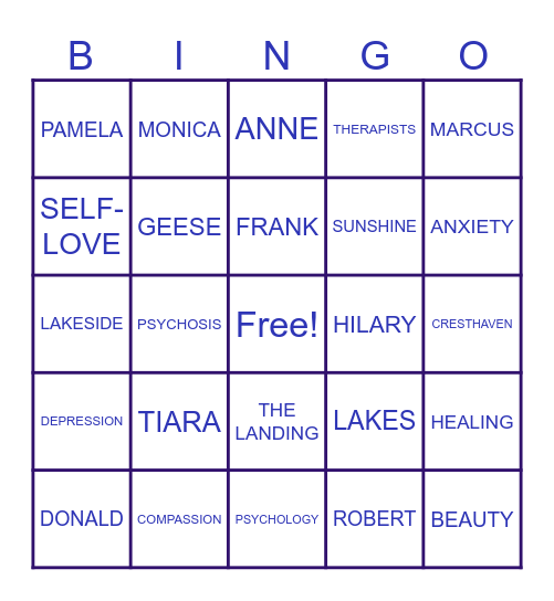 SUNDAY AT LAKESIDE Bingo Card