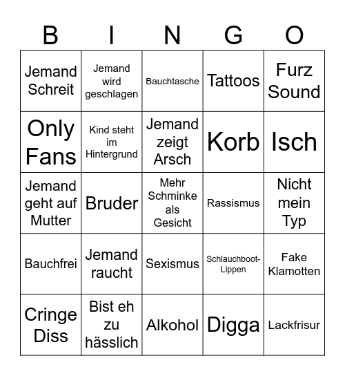 Frankfort Tinder Bingo Card