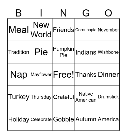 November Bingo Card