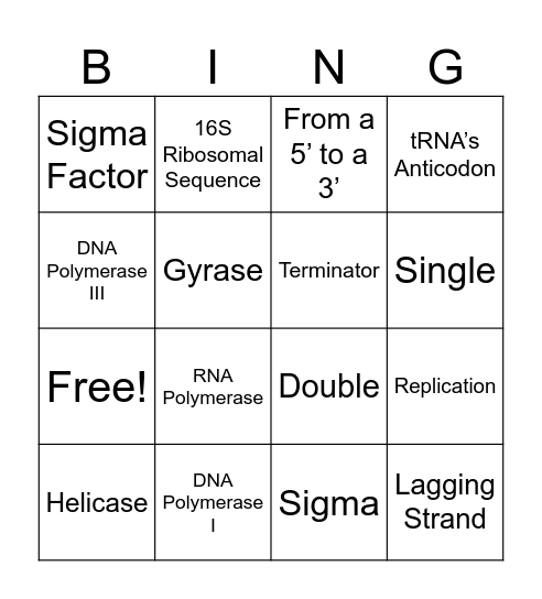 Microbiology Bingo! Bingo Card
