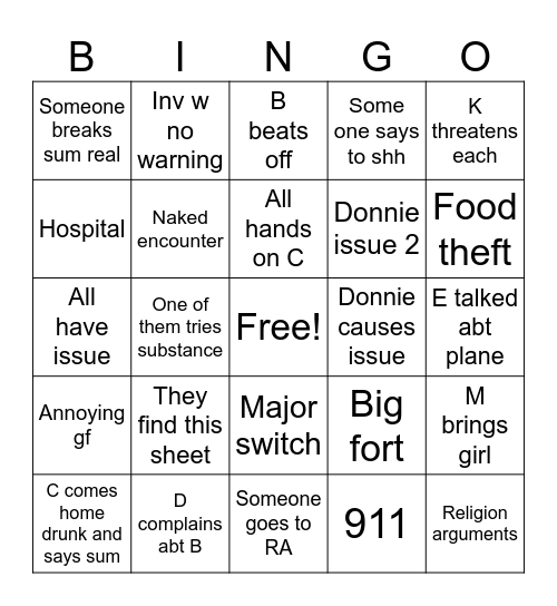 The dank boys 6 Bingo Card