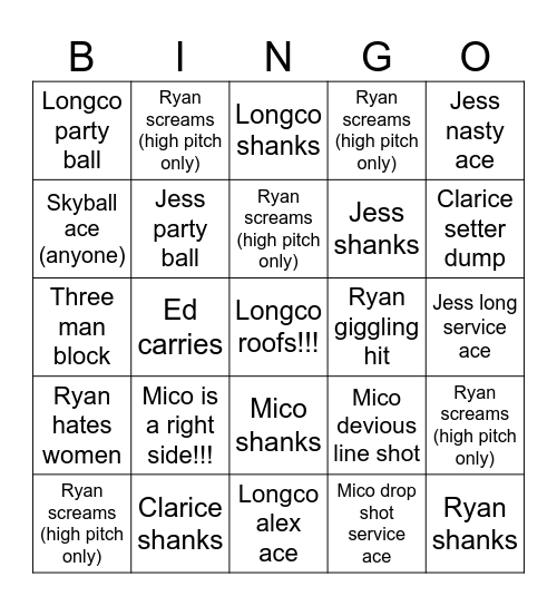 EGu Bingo Party Bingo Card