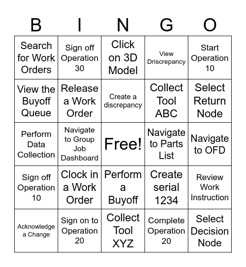 iSeries Bingo Card