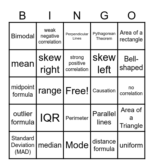 Unit 6/7  Bingo Card