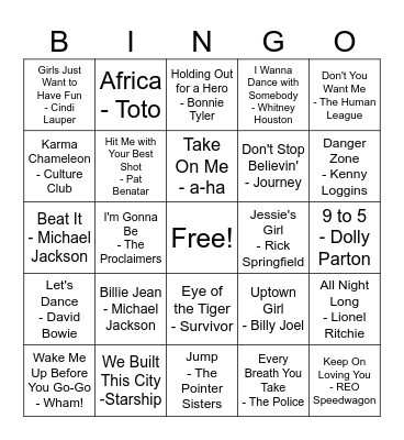 Singo Bingo Card