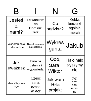 Informatyczne bingo Card