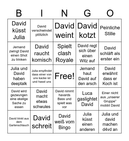 Schnabel bingo Card