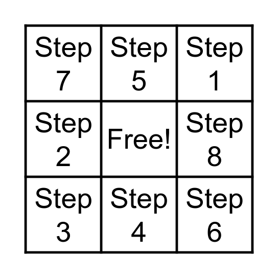 12 Step Bingo! Bingo Card