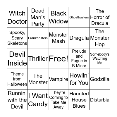 OctoBOO! Bingo Card