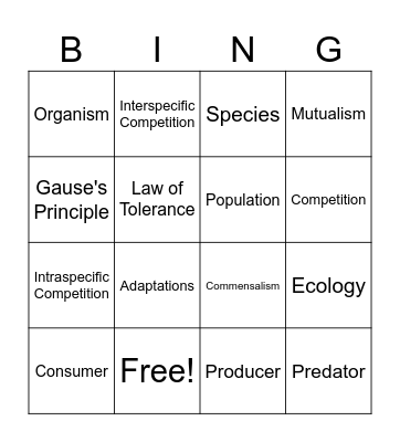 Takahe Keywords 4x4 Bingo Card