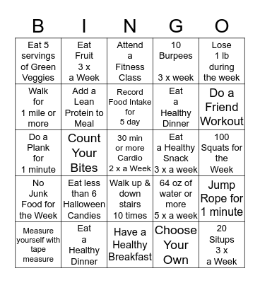Week 1 Bingo Card