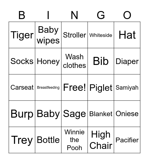 Baby Sage Bingo Card