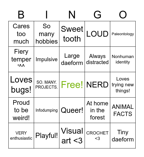 Mayfly Bingo Card