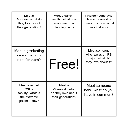 RS Bingo Card