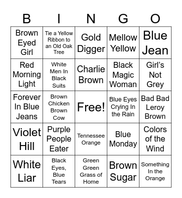 Colors Bingo Card